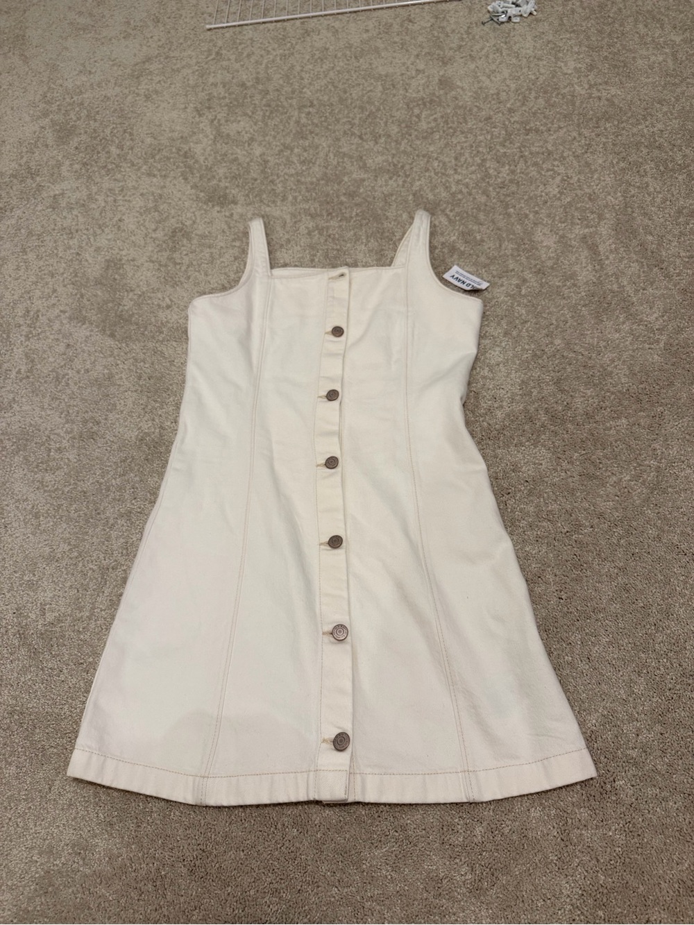 Old Navy Cream Button-Front Casual Dress